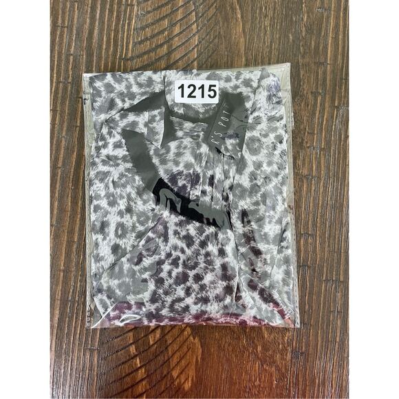 Sheer Leopard Print Sleeveless Top Potter’s Pot Women S Gray Black Elastic Waist - Picture 10 of 10